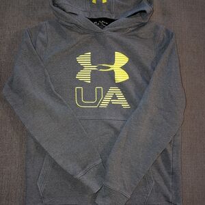 Under Armour Gray Hoodie with Neon Logo